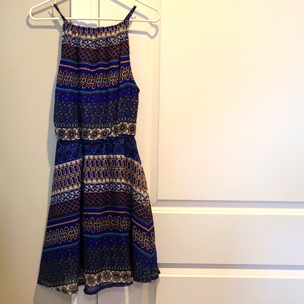 Blue patterned sundress
